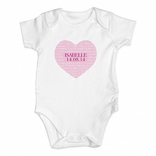 Personalised Sweet Heart 3-6 Months Baby Vest