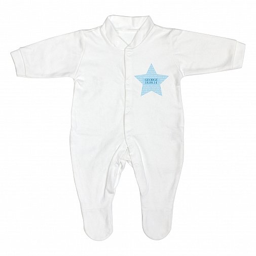 Personalised Shining Star 9-12 Months Babygrow