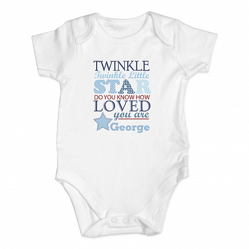 Personalised Twinkle Boys 3-6 Months Baby Vest