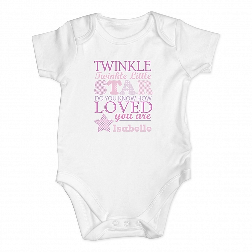 Personalised Twinkle Girls 6-9 Months Baby Vest