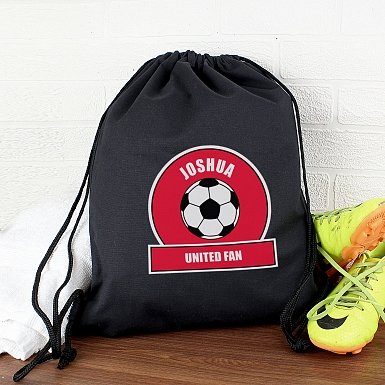 Personalised Red Football Fan Swim & Kit Bag