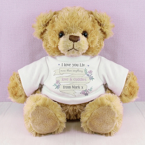 Personalised Garden Bloom T-Shirt Message Bear