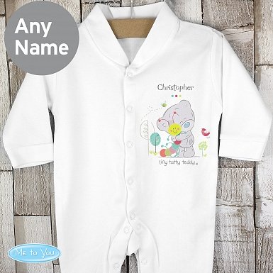 Personalised Tiny Tatty Teddy Cuddle Bug 0-3 months Babygrow