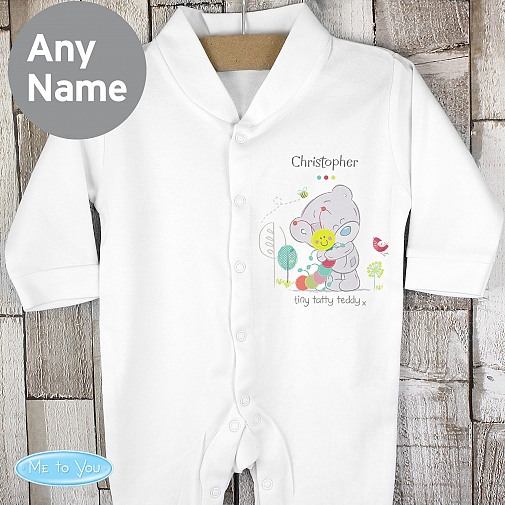 Personalised Tiny Tatty Teddy Cuddle Bug 0-3 months Babygrow