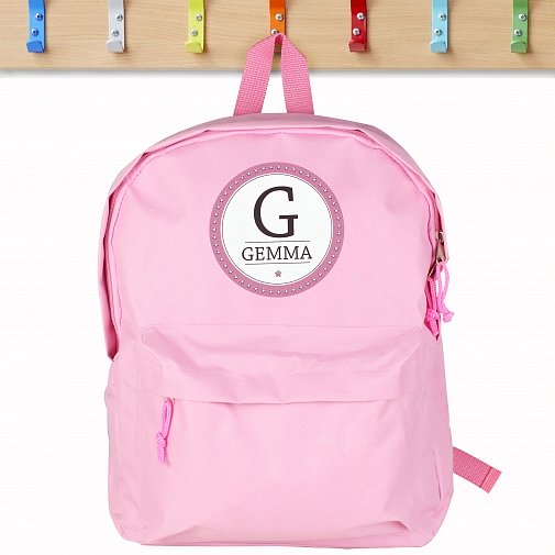 Personalised Star Name Pink Backpack