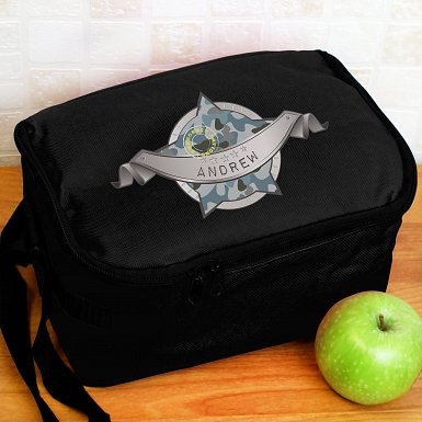 Personalised Army Camo Black Lunch Bag