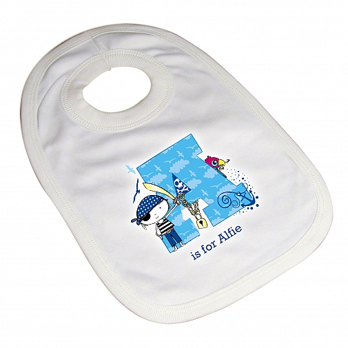 Personalised Pirate Letter Baby Bib