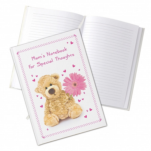 Personalised Teddy Flower Hardback A5 Notebook