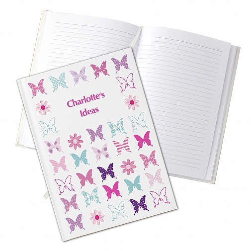 Personalised Butterfly Hardback A5 Notebook