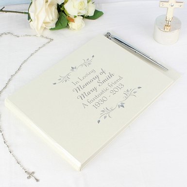 Personalised Sentiments Guest Book & Pen
