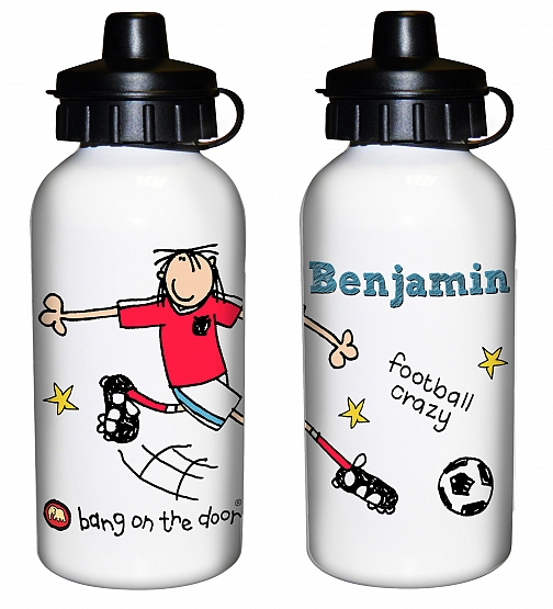 Personalised Bang on the Door Football Crazy Drinks Bottle