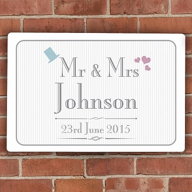Personalised Decorative Wedding Mr & Mrs Plaque