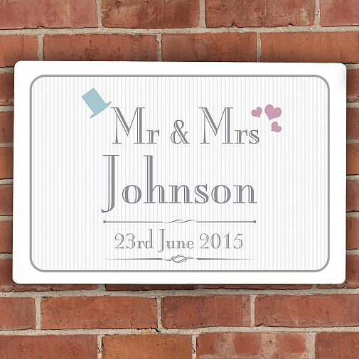 Personalised Decorative Wedding Mr & Mrs Plaque