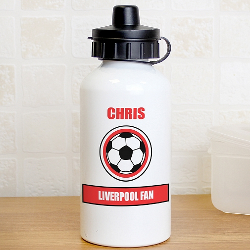 Personalised Red Football Fan Drinks Bottle