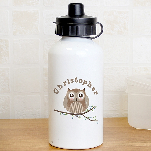 Personalised Woodland Owl Drinks Bottle