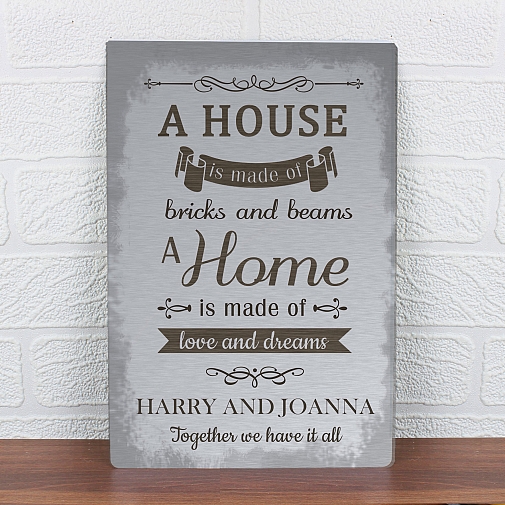 Personalised 'A House Is Made Of...' Metal Sign