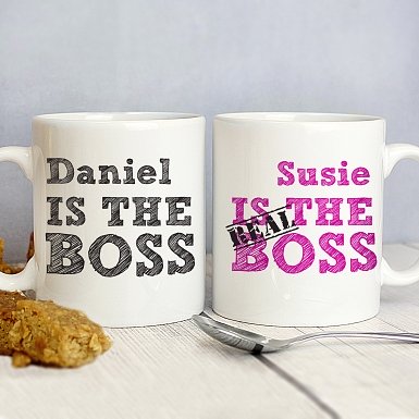 Personalised The Real Boss Mug Set