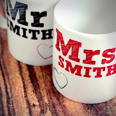 Personalised MR & MRS MUG SET