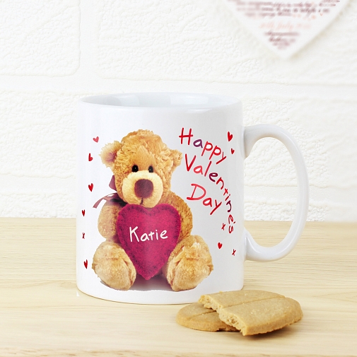 Personalised Teddy Heart Mug