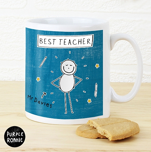 Personalised Purple Ronnie Male Teacher Mug