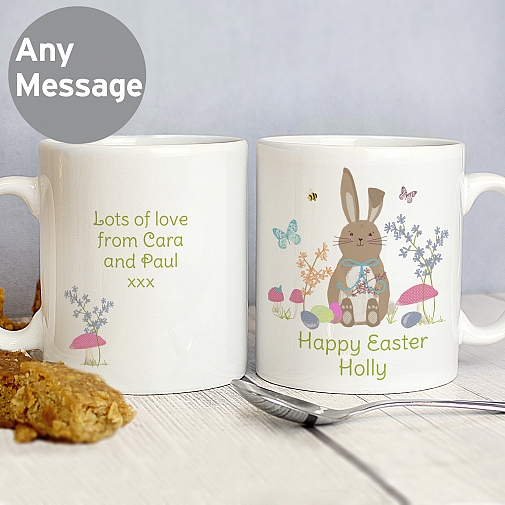 Personalised Easter Meadow Bunny Mug