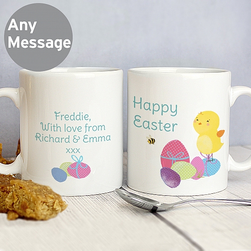 Personalised Easter Meadow chick Mug