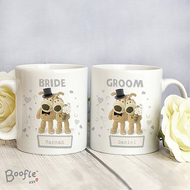 Personalised Boofle Wedding Couple Mug Set