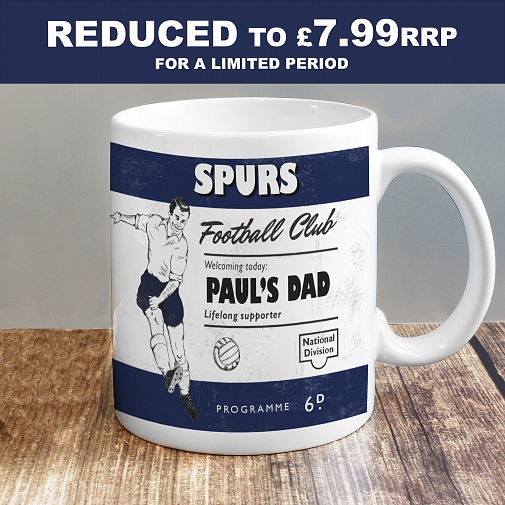 Personalised Vintage Football Navy Supporter's Mug