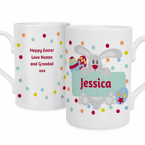 Personalised Easter Bunny Spotty Slim Mug