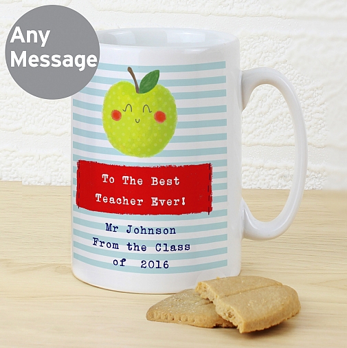 Personalised Happy Apple Slim Mug