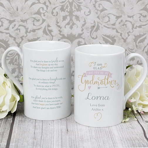 Personalised I Am Glad... Godmother Slim Mug