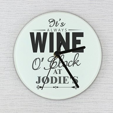 Personalised Wine O'Clock Clock