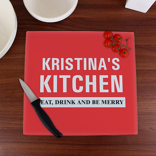 Personalised Kitchen Glass Chopping Board