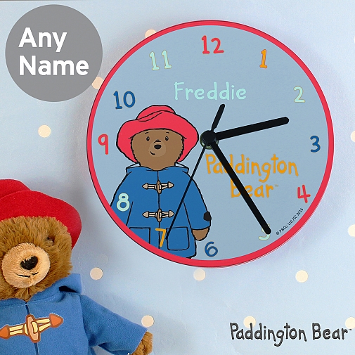 Personalised Paddington Bear Glass Clock