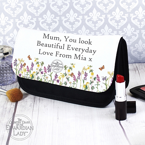 Personalised Country Diary Wild Flowers Make Up Bag