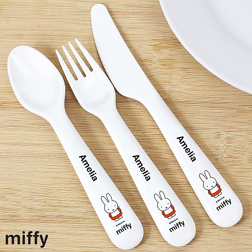 Personalised Miffy 3 Piece Plastic Cutlery Set