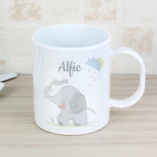 Personalised Hessian Elephant Plastic Mug