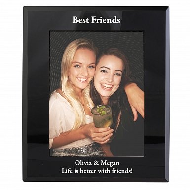 Personalised Portrait Black Glass Photo Frame 5x7