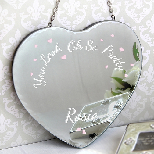 Personalised Oh So Pretty... Hanging Heart Mirror