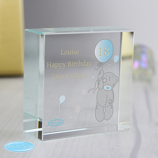 Personalised Me To You Balloon Medium Crystal Token