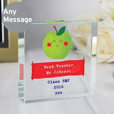 Personalised Happy Apple Large Crystal Token