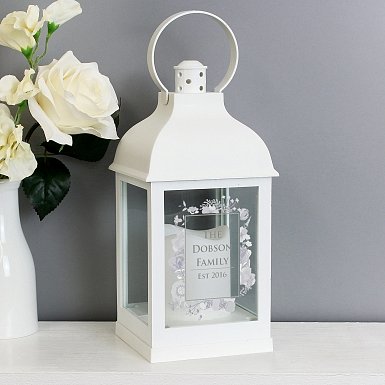 Personalised Soft Watercolour White Lantern delivery to UK [United Kingdom]