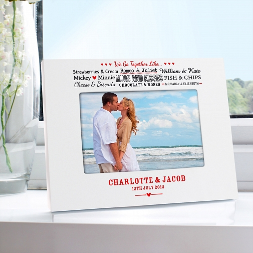 Personalised We Go Together Like.... White 6x4 Photo Frame