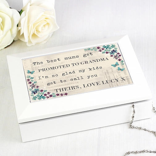 Personalised Forget me not Jewellery Box