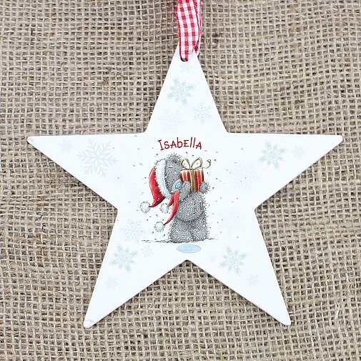 Personalised Me To You Wooden Wooden Star Decoration