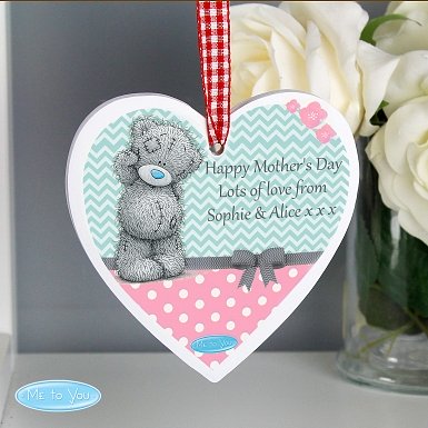 Personalised Me To You Pastel Belle Wooden Heart Decoration