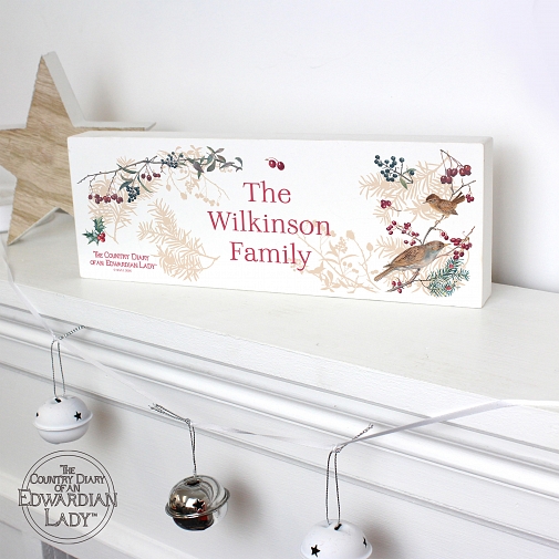 Personalised Country Diary Midwinter Wooden Block Sign