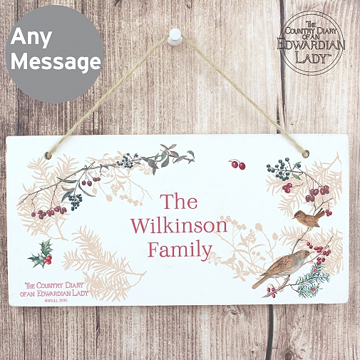 Personalised Country Diary Midwinter Wooden Sign