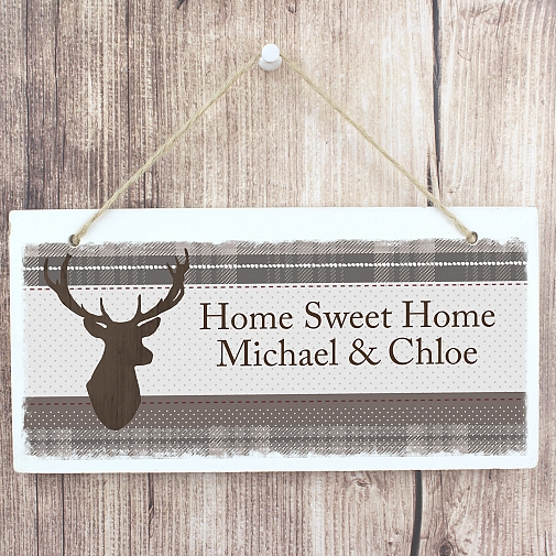 Personalised Highland Stag Wooden Sign