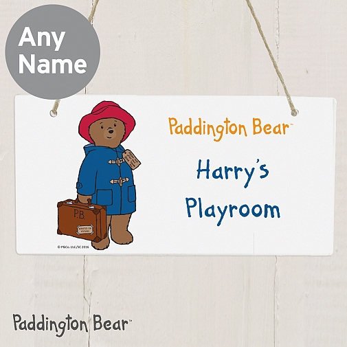 Personalised Paddington Bear Wooden Sign